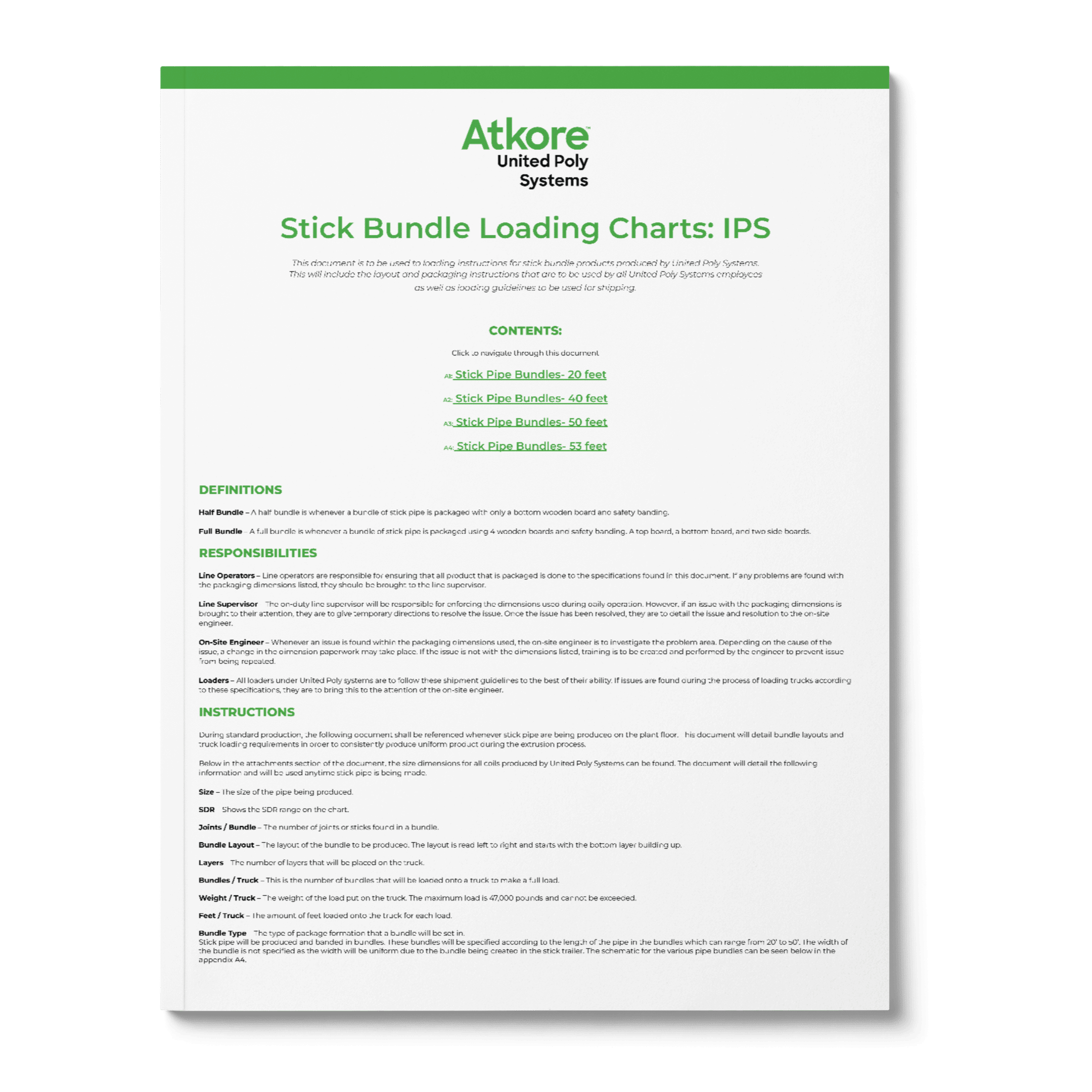 UPS Atkore_Stick Bundle Loading Charts_ IPSTHUMB